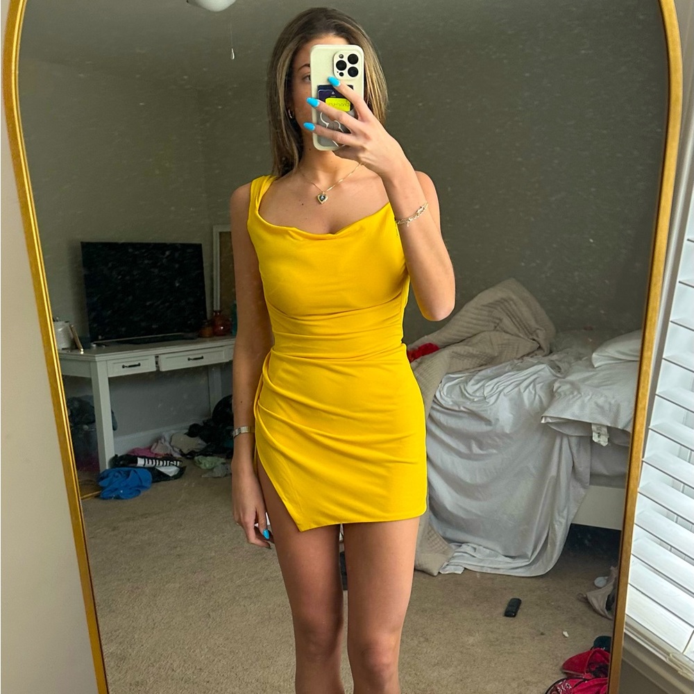 Yellow Tiger Mist mini dress